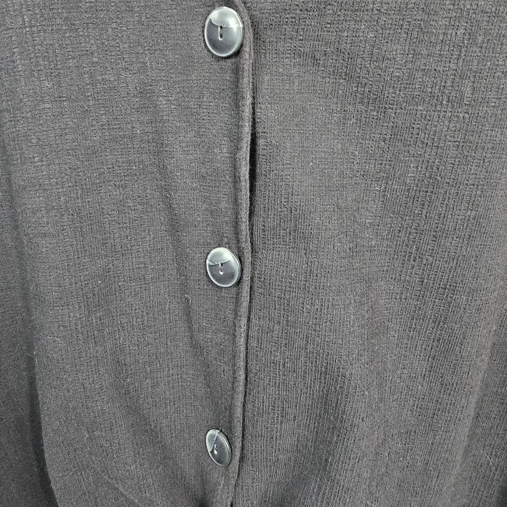 Old Navy Black Sleeveless Button-Front Tie-Hem Top Size Large - Picture 5 of 7